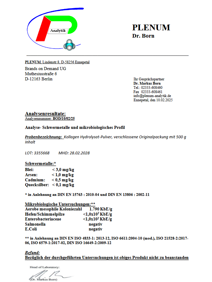 Kollagen Hydrolysat Pulver - 500g